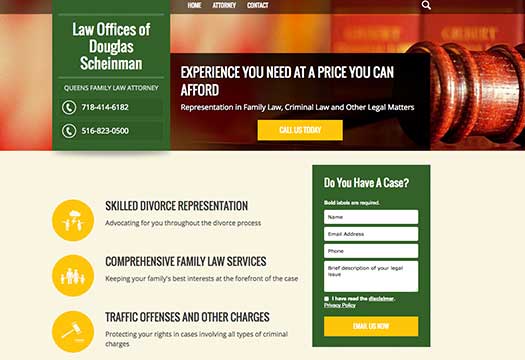 screenshot of attorney websites
