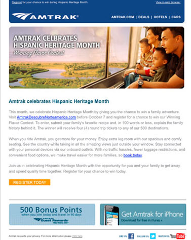 Amtrak Email Heritage Month