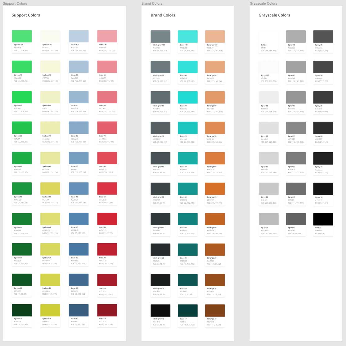 Design System Color Swatches Sample
